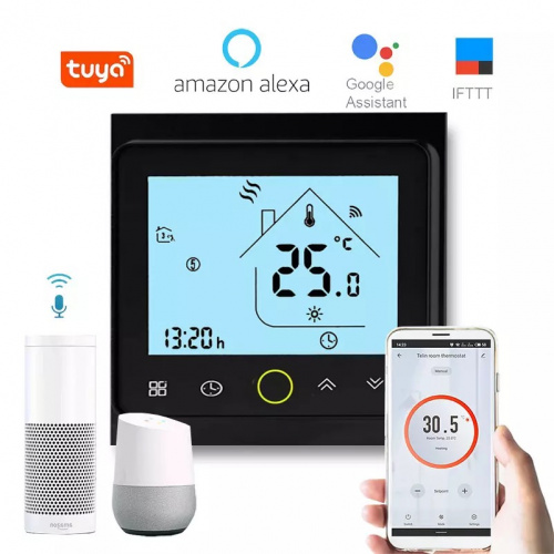 Терморегулятор X1S.115 WI FI black, черный, сенсорный в магазине TeploMarket.net, фото